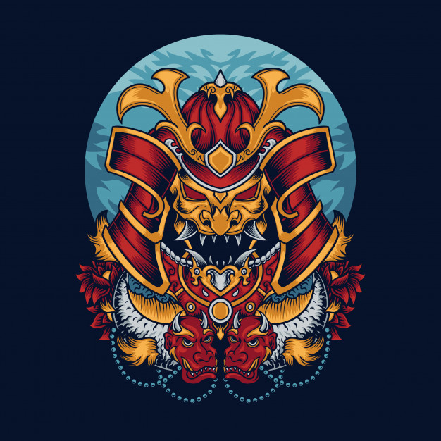 武士面具图