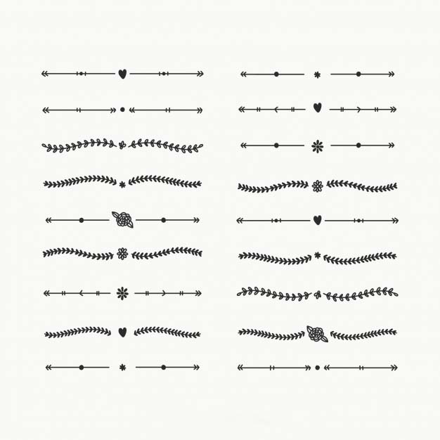 手绘花纹分割线装饰合集