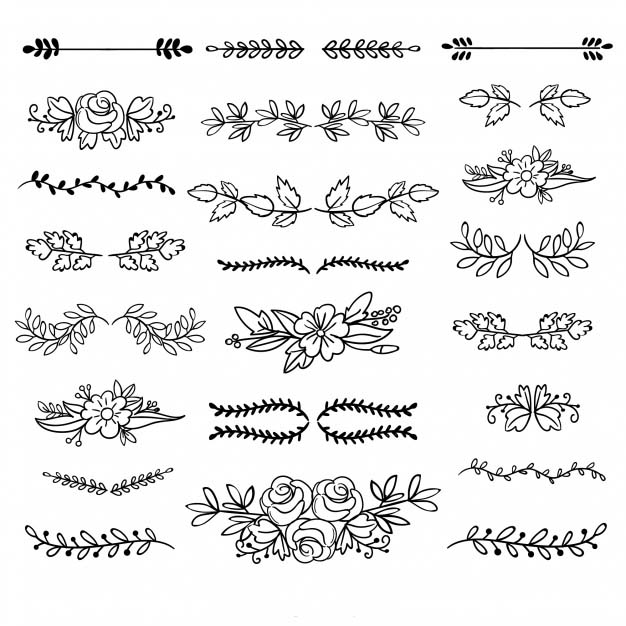 手绘花纹分割线装饰合集