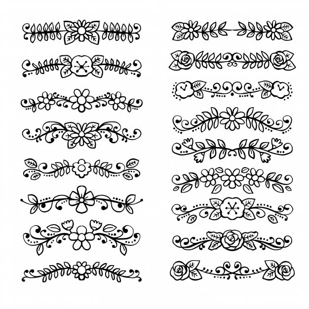 手绘花纹分割线装饰合集