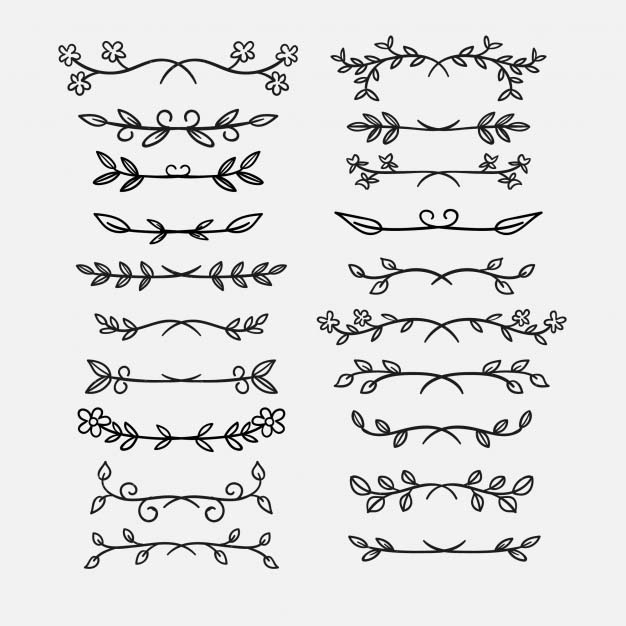 手绘花纹分割线装饰合集
