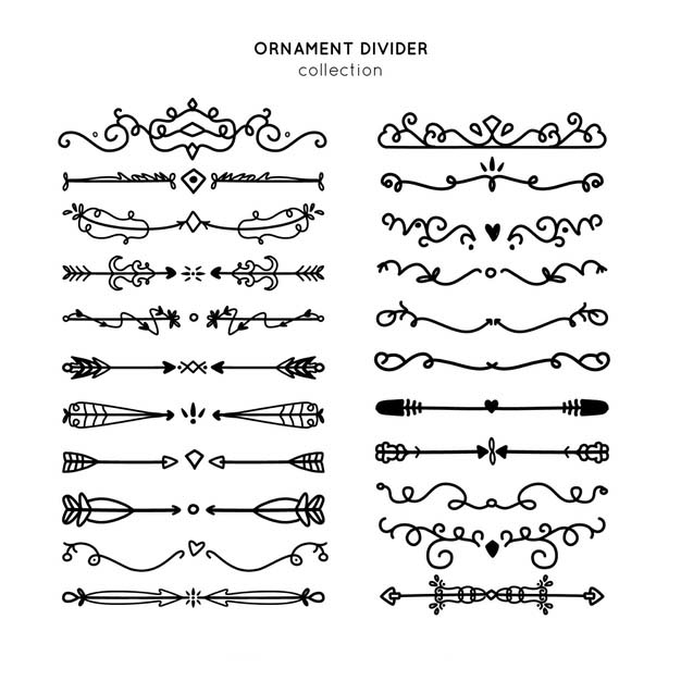 手绘装饰分隔线合集
