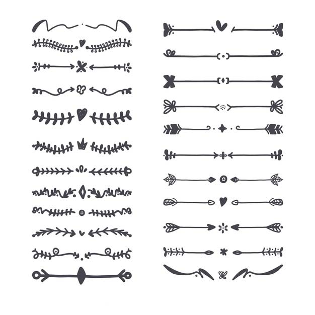 手绘装饰分隔线合集