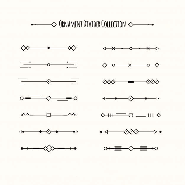 一套手绘装饰分隔线
