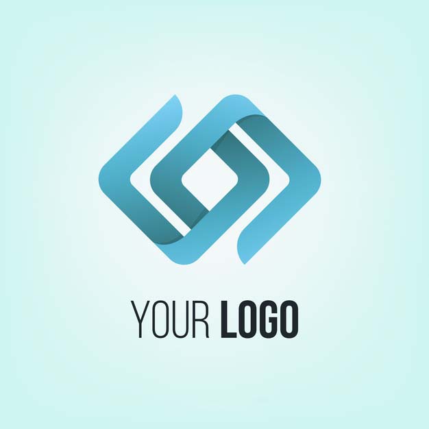 抽象形状的渐变LOGO标志