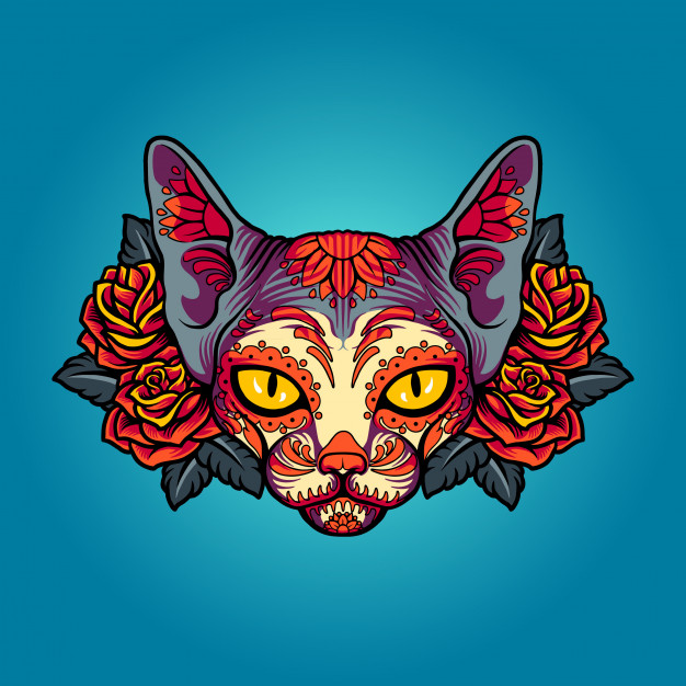 埃及猫插画