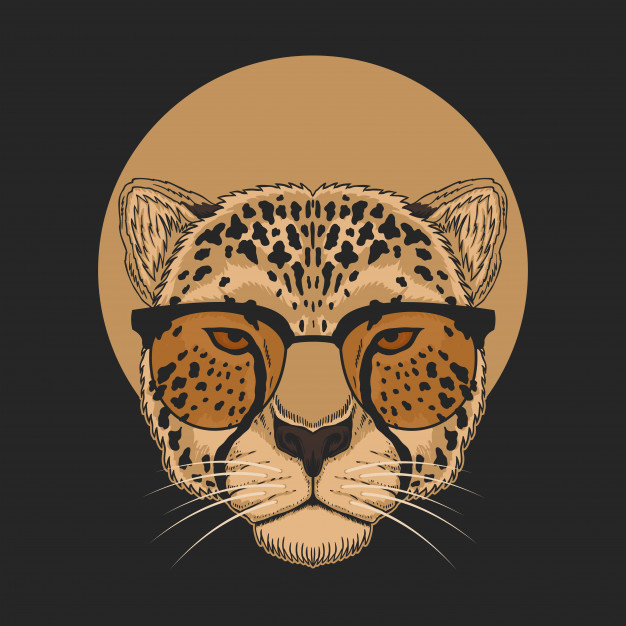 戴眼镜的猎豹插画