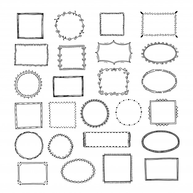 手绘涂鸦方形边框元素