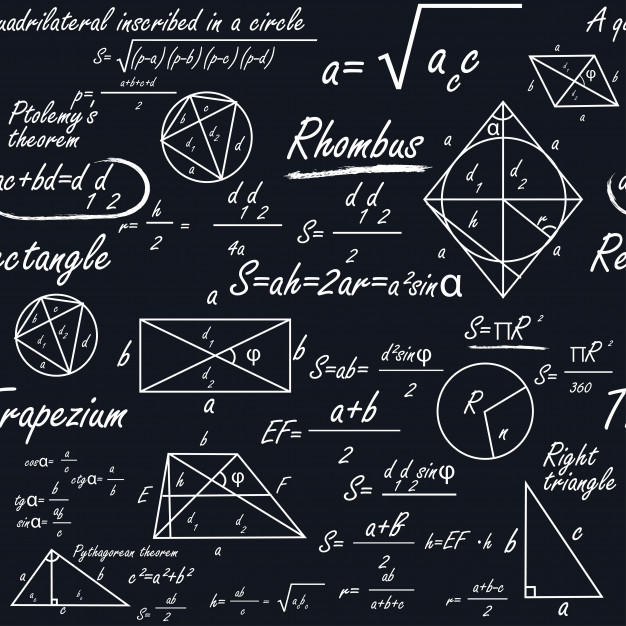 黑板上的数学几何物理方程式计算公式装饰花纹符号背景底图