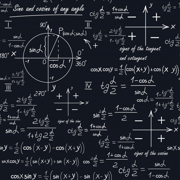 黑板上的数学几何物理方程式计算公式装饰花纹符号背景底图