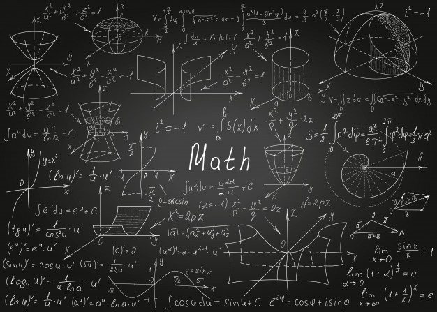 黑板上的数学几何物理方程式计算公式装饰花纹符号背景底图