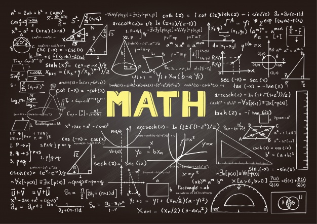 黑板上的数学几何物理方程式计算公式装饰花纹符号背景底图