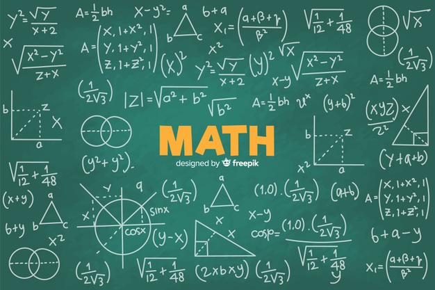 黑板上的数学几何物理方程式计算公式装饰花纹符号背景底图