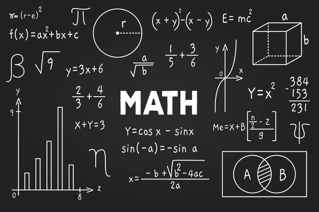 黑板上的数学几何物理方程式计算公式装饰花纹符号背景底图