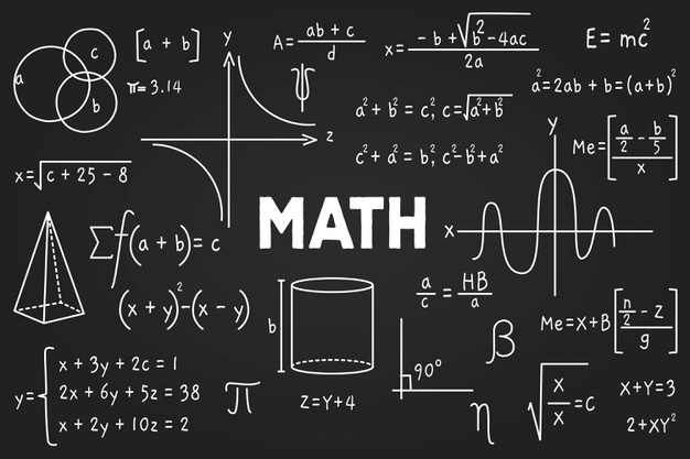 黑板上的数学几何物理方程式计算公式装饰花纹符号背景底图