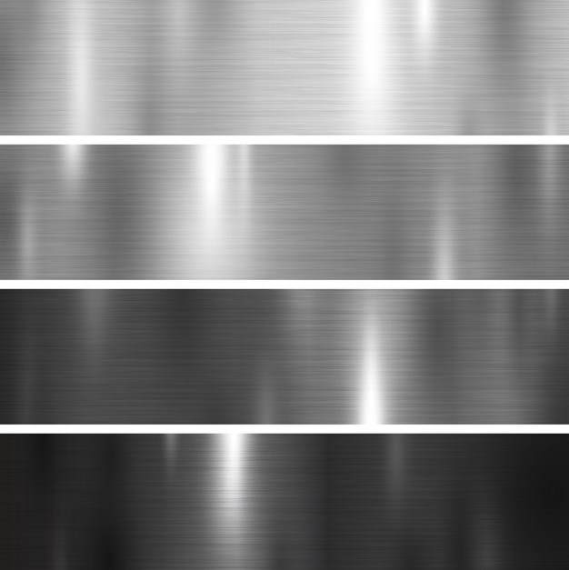 金属不锈钢合金质感，银色渐变肌理纹理