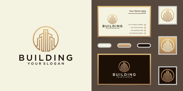 建筑线条标志logo和名片