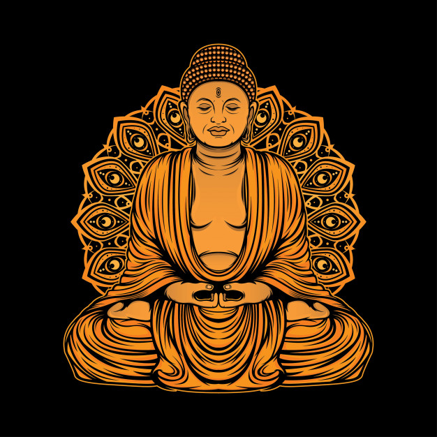 金色佛像插画