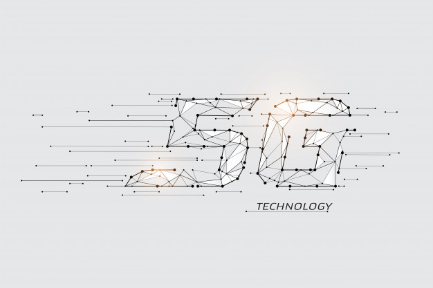 线条和点几何图形5G网络科技背景