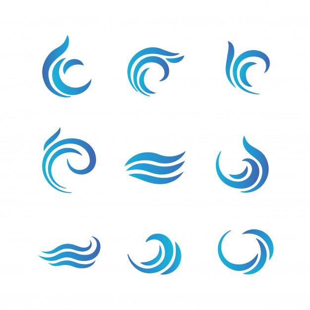 蓝色波浪水波logo标志