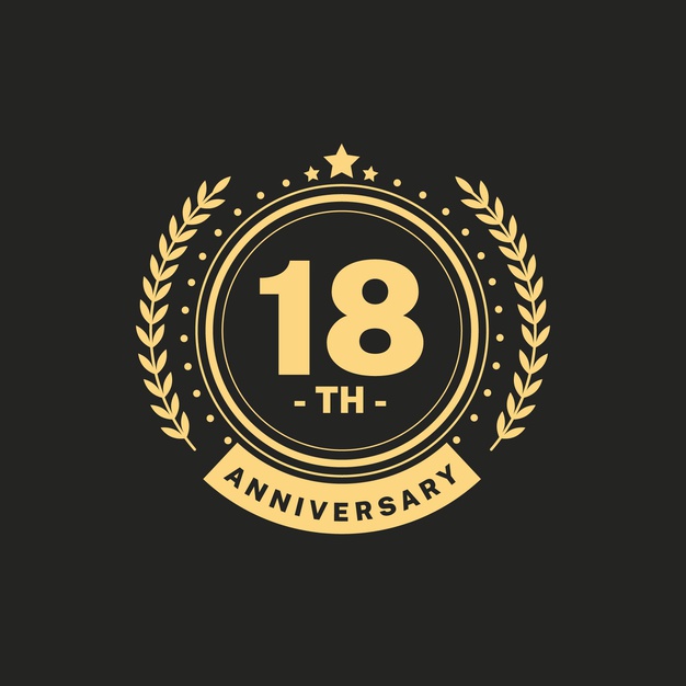 华丽18周年logo标志