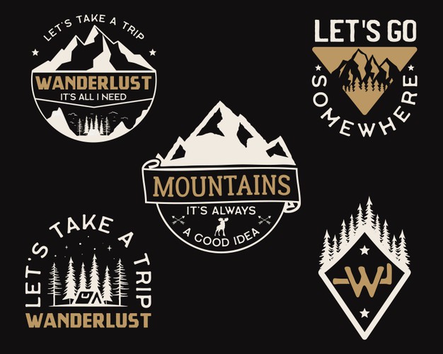 大山户外登山露营logo标志