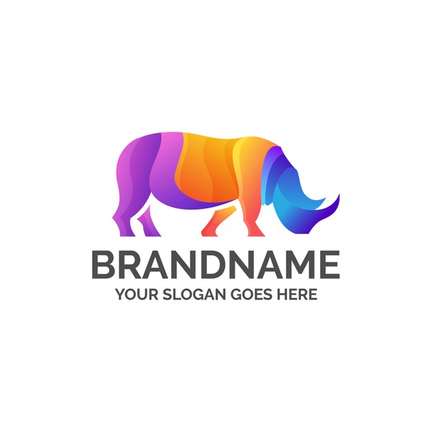 多彩的犀牛logo标志