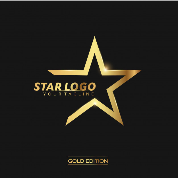 金色五角形logo标志