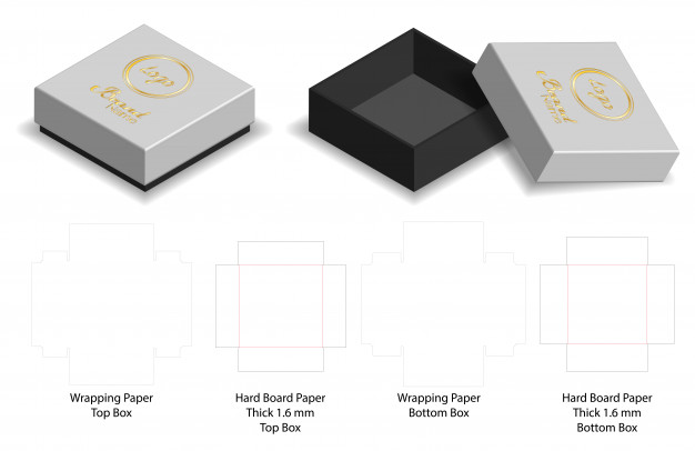 天地盖包装盒纸盒礼品盒刀版展开图模板