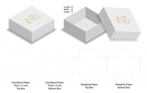 天地盖包装盒纸盒礼品盒刀版展开图模板