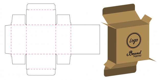 翻盖产品包装盒刀版展开图模板