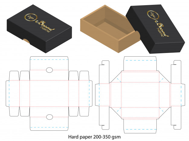 天地盖包装盒纸盒礼品盒刀版展开图模板