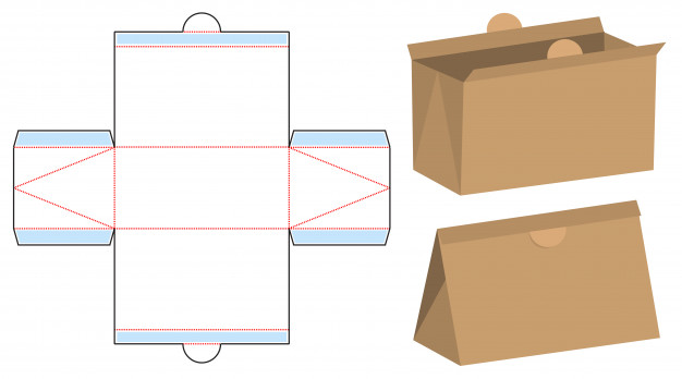 翻盖产品包装盒刀版展开图模板