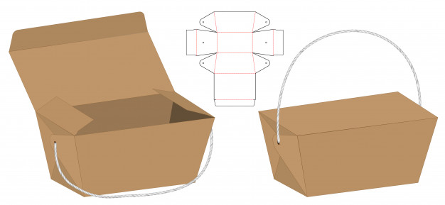 手提袋包装盒展开图刀版模板