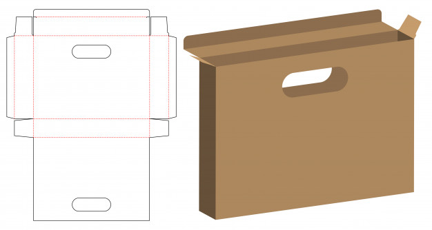 手提袋包装盒展开图刀版模板