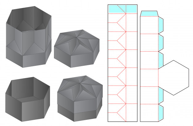 天地盖包装盒纸盒礼品盒刀版展开图模板