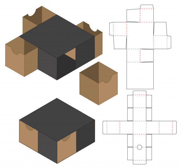 异形包装盒刀版展开图模板