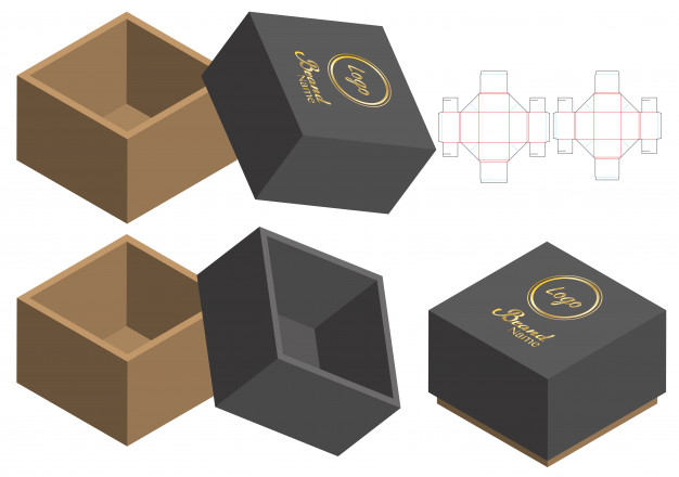 天地盖包装盒纸盒礼品盒刀版展开图模板