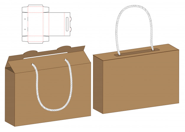 手提袋包装盒展开图刀版模板