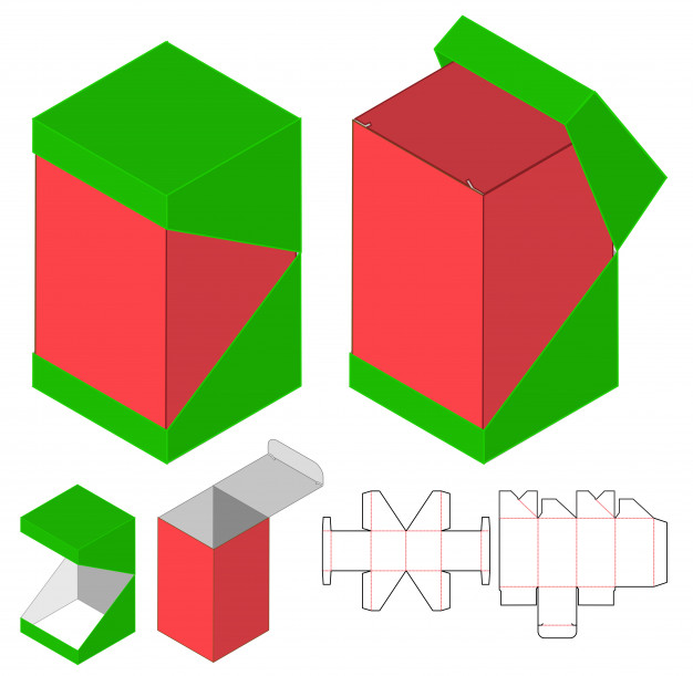 异形包装盒刀版展开图模板