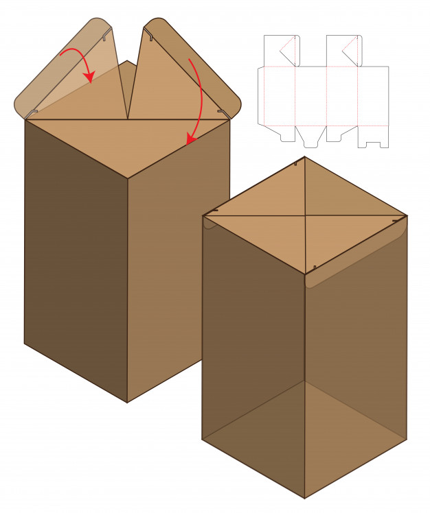 翻盖产品包装盒刀版展开图模板