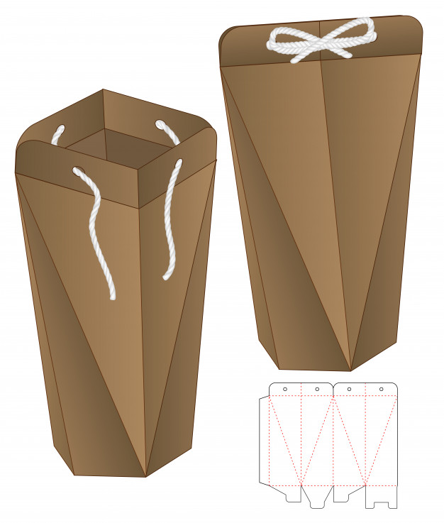 手提袋包装盒展开图刀版模板