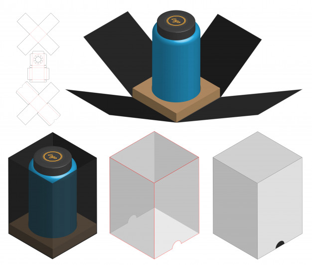 异形包装盒刀版展开图模板