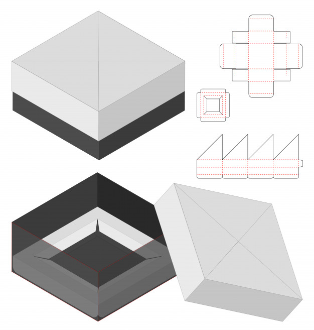 天地盖包装盒纸盒礼品盒刀版展开图模板