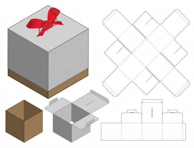 天地盖包装盒纸盒礼品盒刀版展开图模板