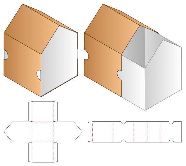 异形包装盒刀版展开图模板