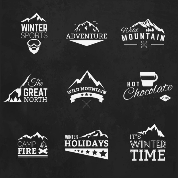 大山，雪山，户外登山旅游logo标志