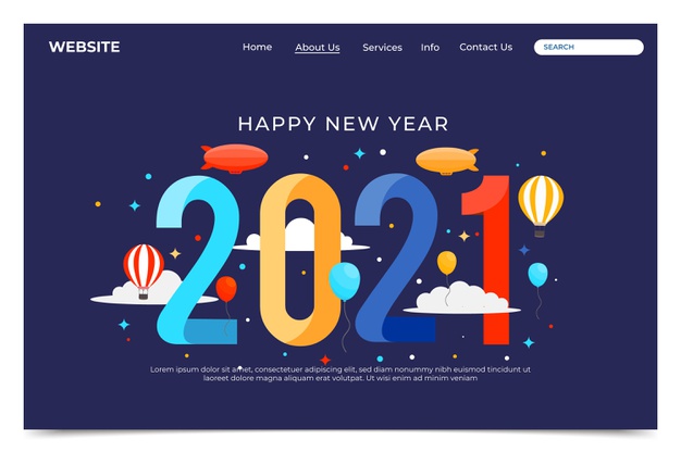 2021年新年数字元素网页着陆页面