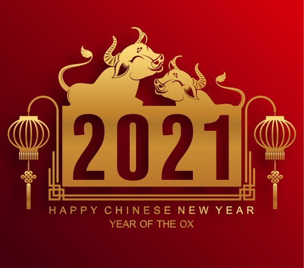 中国风牛年2021年新年数字元素