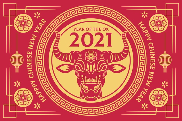 中国风牛年2021年新年数字元素